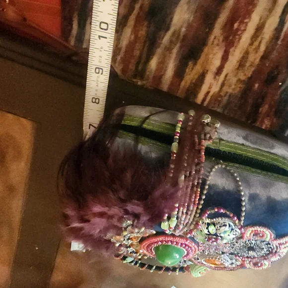 Mary Frances Beaded Hair Clip with Green and Purple Details display picture 2